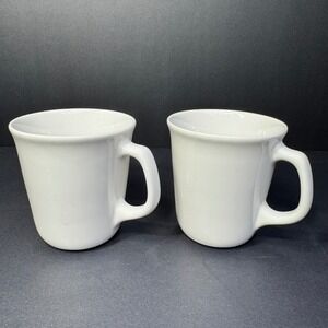Corelle Coordinates VTG White Stoneware Coffee Mug Set of 2 Solid White 4" 1980s